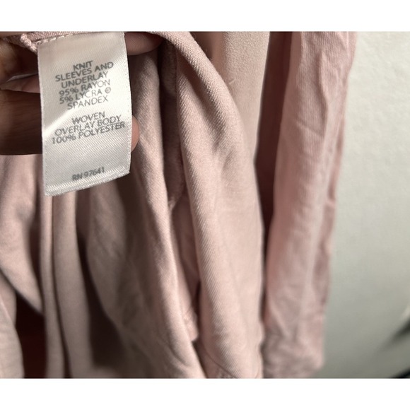 J Jill Wearever Collection 1X Boatneck Long Sleeve Blouse Pink - Picture 5 of 6